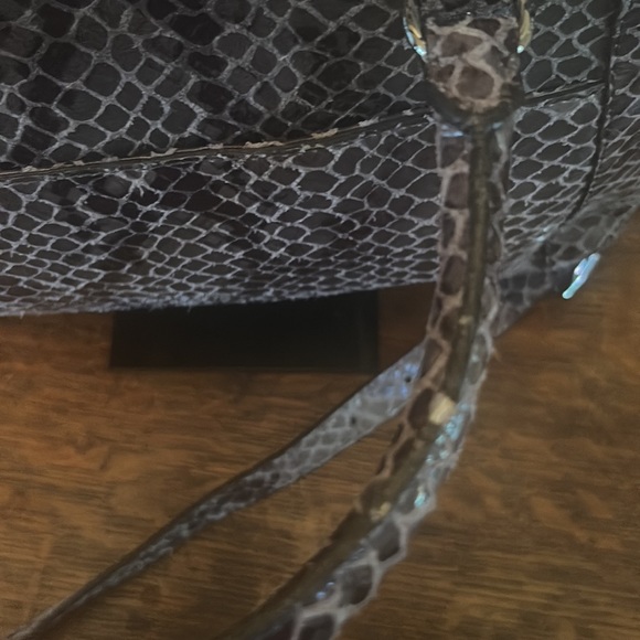 Michael Michael Kors Python Print Leather Satchel/Crossbody and Detachable Strap - Picture 10 of 16